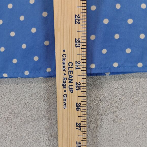 Forever 21 Womens Size M Blue Polka Dot Short Sleeve Peter Pan Collar Blouse Top - Picture 3 of 10